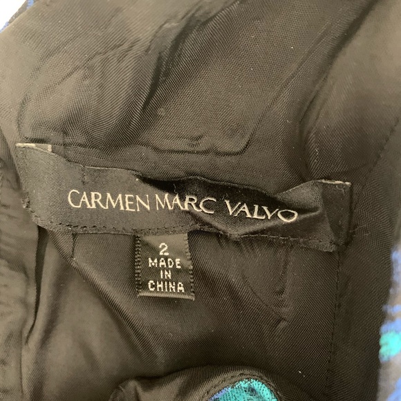 Carmen Marco Valvo A-Line V-Neck Dress sz 2 - Picture 3 of 8